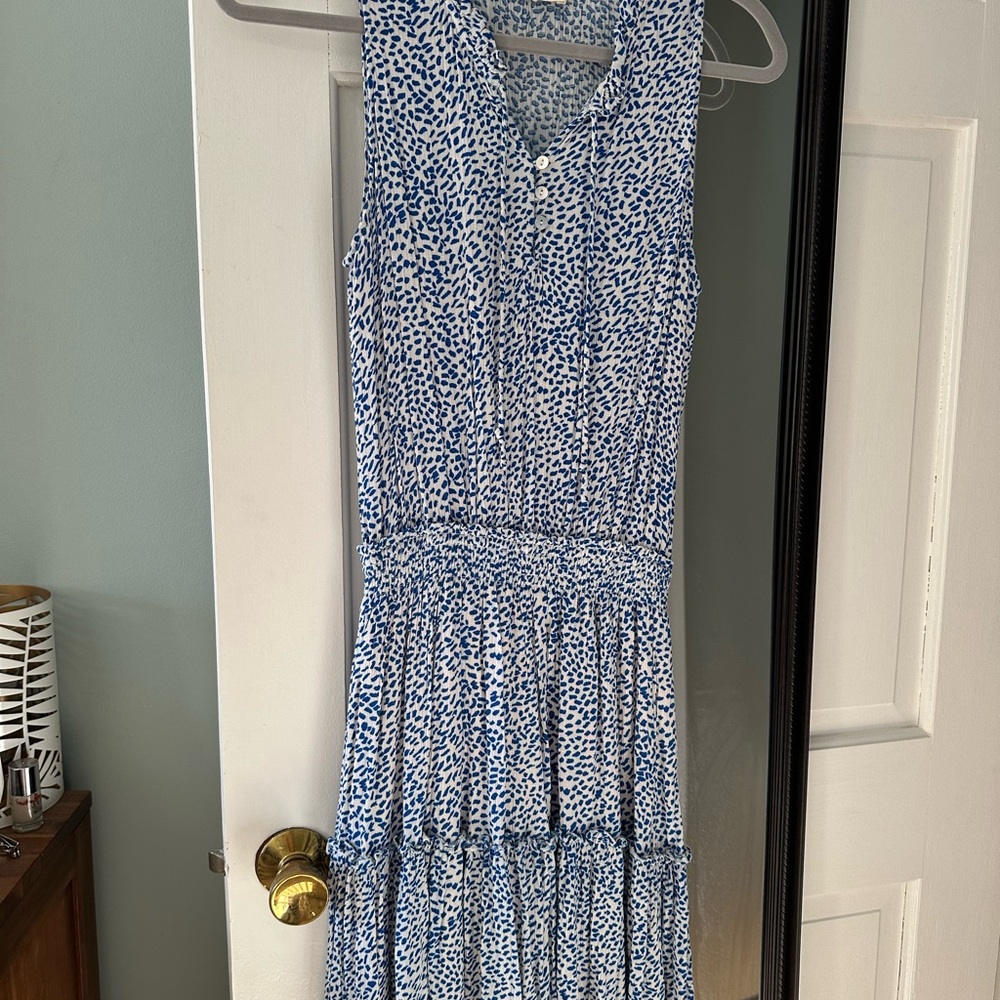 Blue and white dress